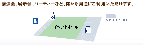 講演会、展示会、パーティーなど、様々な用途にご利用頂けます。